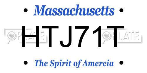 HTJ71T Massachusetts License Plate