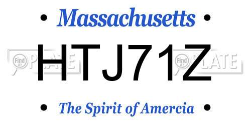 HTJ71Z Massachusetts License Plate