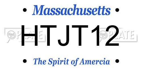 HTJT12 Massachusetts License Plate