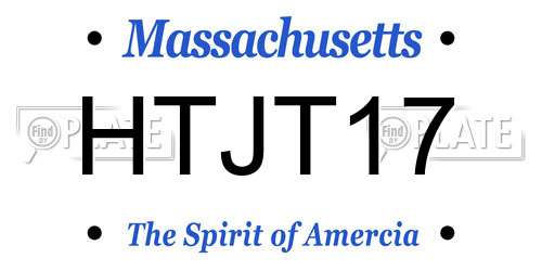 HTJT17 Massachusetts License Plate