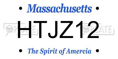 HTJZ12 Massachusetts License Plate