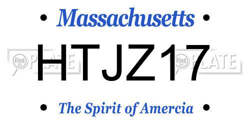 HTJZ17 Massachusetts License Plate