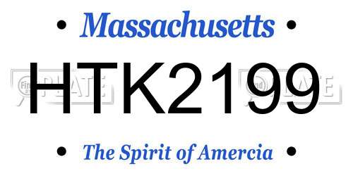 HTK2199 Massachusetts License Plate