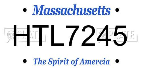 HTL7245 Massachusetts License Plate