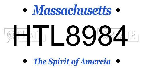 HTL8984 Massachusetts License Plate