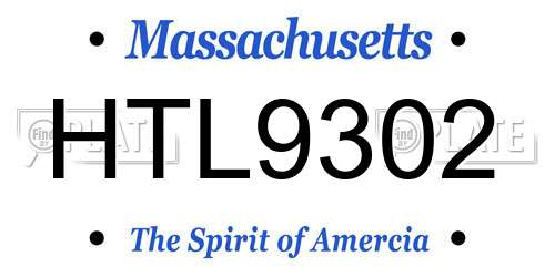 HTL9302 Massachusetts License Plate