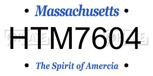 HTM7604 Massachusetts License Plate