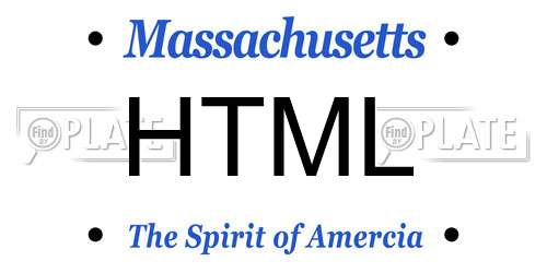 HTML Massachusetts License Plate