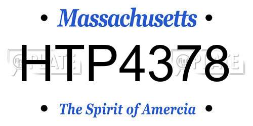 HTP4378 Massachusetts License Plate