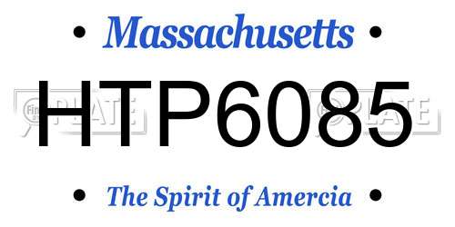 HTP6085 Massachusetts License Plate