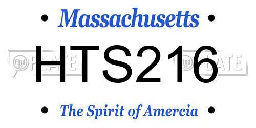 HTS216 Massachusetts License Plate