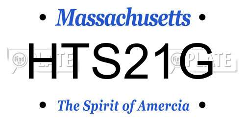 HTS21G Massachusetts License Plate