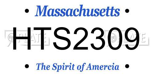 HTS2309 Massachusetts License Plate