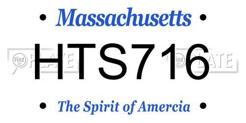 HTS716 Massachusetts License Plate