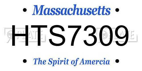 HTS7309 Massachusetts License Plate