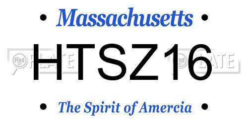 HTSZ16 Massachusetts License Plate