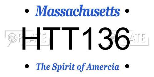 HTT136 Massachusetts License Plate