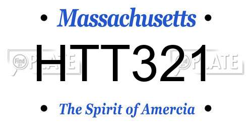 HTT321 Massachusetts License Plate