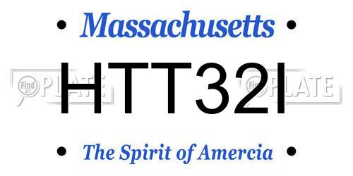 HTT32I Massachusetts License Plate