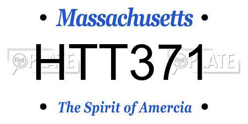 HTT371 Massachusetts License Plate