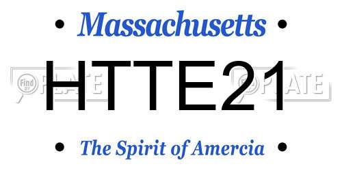 HTTE21 Massachusetts License Plate