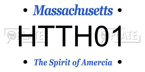 HTTH01 Massachusetts License Plate