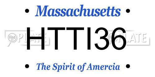 HTTI36 Massachusetts License Plate