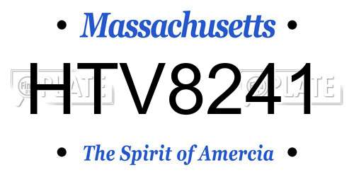 HTV8241 Massachusetts License Plate