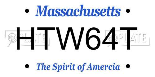 HTW64T Massachusetts License Plate