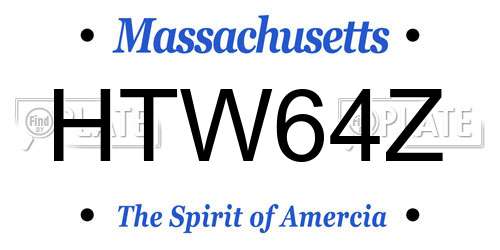 HTW64Z Massachusetts License Plate