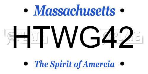 HTWG42 Massachusetts License Plate