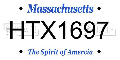 HTX1697 Massachusetts License Plate