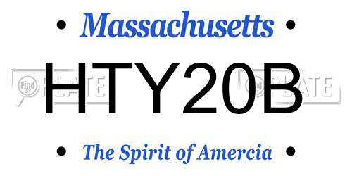 HTY20B Massachusetts License Plate
