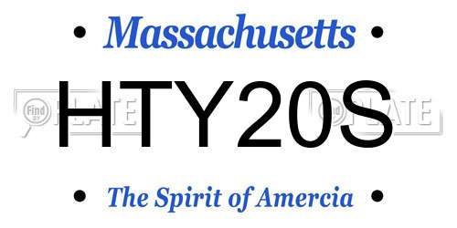 HTY20S Massachusetts License Plate