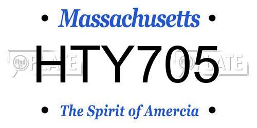 HTY705 Massachusetts License Plate