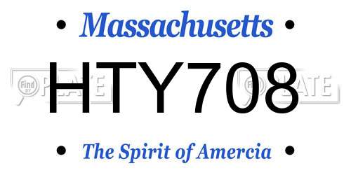 HTY708 Massachusetts License Plate