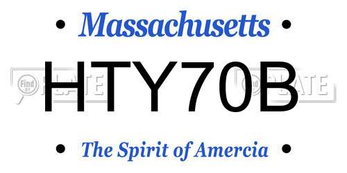 HTY70B Massachusetts License Plate