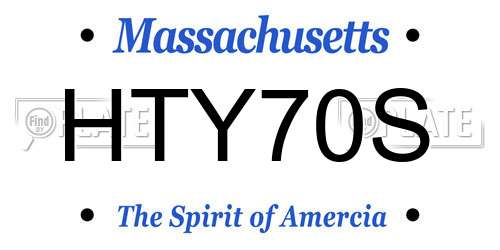 HTY70S Massachusetts License Plate
