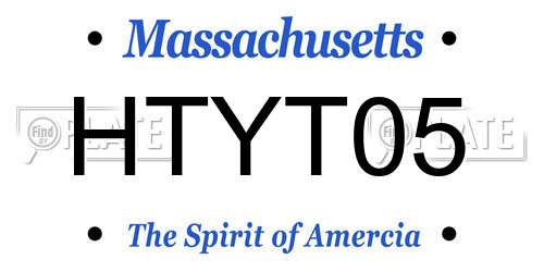 HTYT05 Massachusetts License Plate