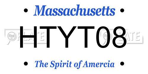 HTYT08 Massachusetts License Plate