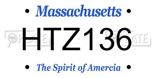 HTZ136 Massachusetts License Plate
