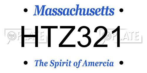 HTZ321 Massachusetts License Plate