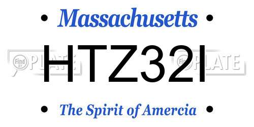 HTZ32I Massachusetts License Plate