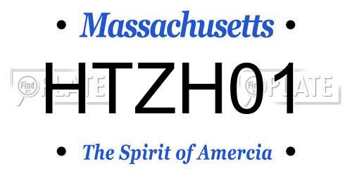 HTZH01 Massachusetts License Plate