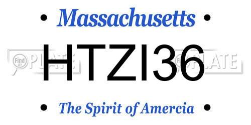 HTZI36 Massachusetts License Plate