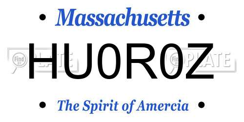 HU0R0Z Massachusetts License Plate