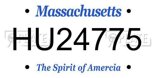 HU24775 Massachusetts License Plate