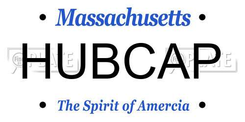 HUBCAP Massachusetts License Plate