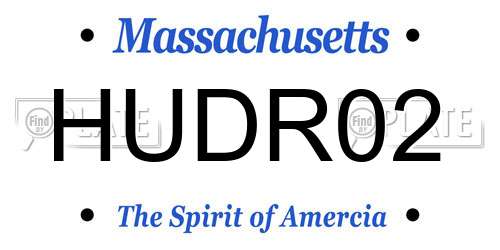 HUDR02 Massachusetts License Plate