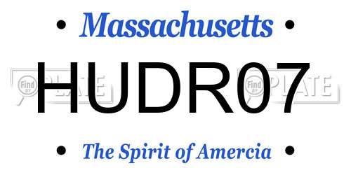 HUDR07 Massachusetts License Plate